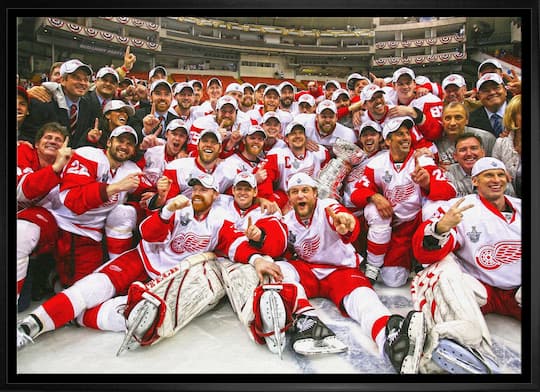 Detroit Red Wings 20" x 29" Framed Canvas 2008 Stanley Cup 31.5" x 22.5"